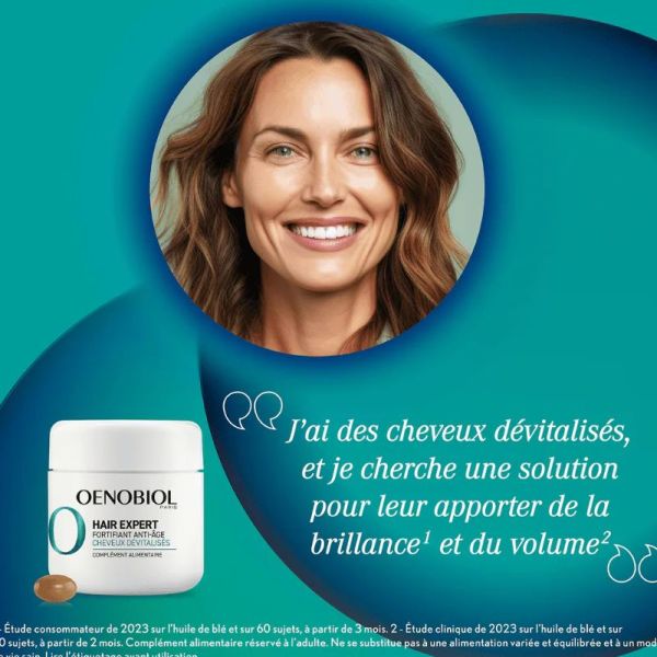 Oenobiol Hair Expert fortifiant anti-âge cheveux dévitalisés 2x30 capsules