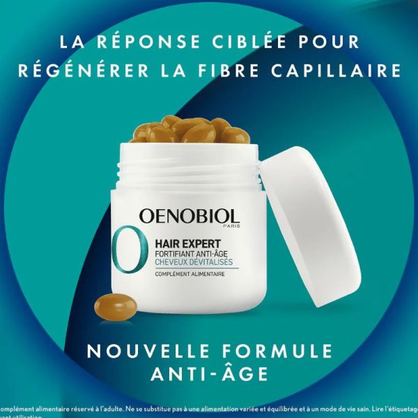 Oenobiol Hair Expert fortifiant anti-âge cheveux dévitalisés 2x30 capsules